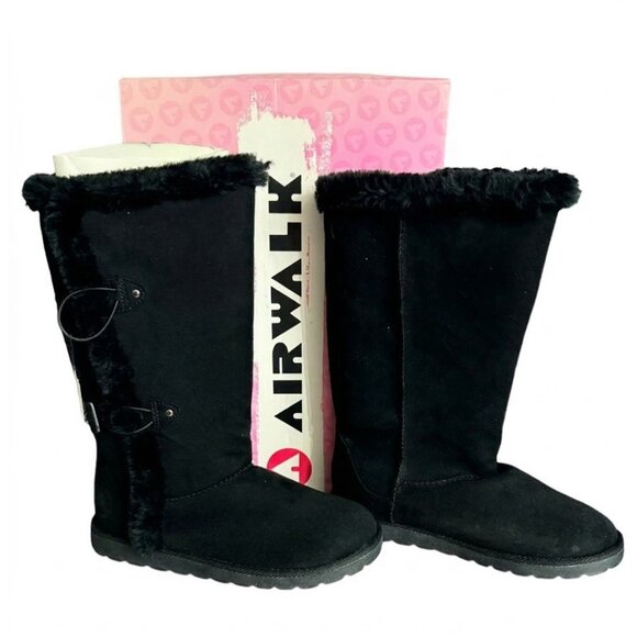 Airwalk Shoes - NEW in Box Airwalk Women's Myra Tall Black Winter Boots Size 6 Fuzzy Warm